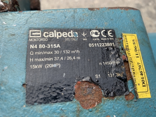 ขายหัวปั๊มน้ำหอยโข่ง Calpeda N4 80-315A ขนาดเข้า 4นิ้ว ออก 3นิ้ว ใบพัดเหล็กหล่อ รุ่นใบพัดใหญ่หายาก สภาพดีเดิมๆ ลูกปืนดังต้องเปลี่ยนครับ