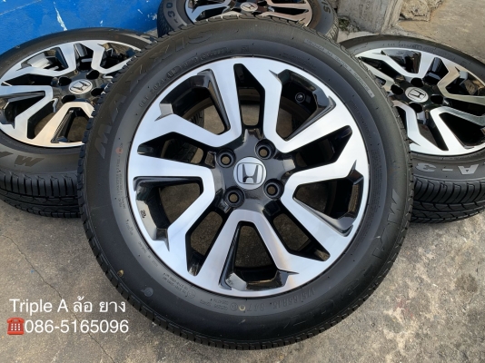 ล้อแม็ก Honda New Jazz ตัวรองท็อป ขอบ 15 สีดำปัดหน้าเงา พร้อมยางใหม่ป้ายแดง 175-65-15 Maxxis ปี 20 สวยกริ๊บ