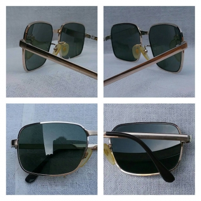แว่นตาทองโกลด์ฟิลด์ 12 K สัดส่วนทองคำบริสุทธิ์ 50\% เจแปนิสแฮนด์เมดทศวรรษ 1970&#039;s ***เลนส์กระจกค