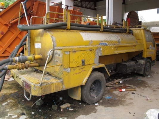 รถบรรทุก 6 ล้อ บรรทุกสิ่งปฎิกูล(รถประมูลจากเทศบาล มีชุดจดทะเบียนพร้อม)ถังเก็บ/แท้งค์เป็นเนื้อสเตนเลส อุปกรณ์ดูด-ส่งพร้อมทำงาน