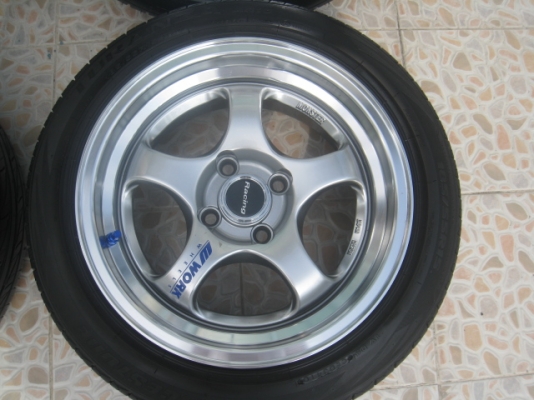 ขายล้อแม็กของใหม่ W work S1  15"x7.5" 4/100 et 38 +ยางปี 10  (081-3747940)