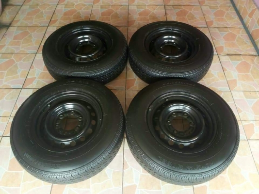ล้อกะทะเดิมรถตู้ Toyota Comuter ขอบ 15 พร้อมยางเดิม bridgestone RD-613 steel  195R15 ผลิตปลายปี 18(ลงพื้น 19) ทั้งชุด 4,900 เทิร์นได้ใส่ฟรี รับบัตร ส่งทั่วไทย
