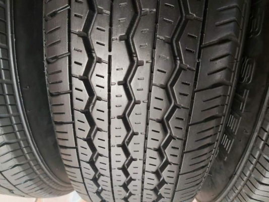 ล้อกะทะเดิมรถตู้ Toyota Comuter ขอบ 15 พร้อมยางเดิม bridgestone RD-613 steel  195R15 ผลิตปลายปี 18(ลงพื้น 19) ทั้งชุด 4,900 เทิร์นได้ใส่ฟรี รับบัตร ส่งทั่วไทย