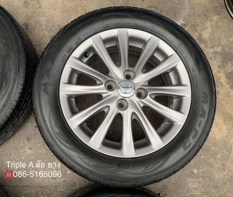 ล้อแม็ก Toyota Vios รุ่น 12 ก้าน ขอบ 15 สีรมดำ พร้อมยาง 185-60-15 Maxxis ปี 17 สภาพสวย