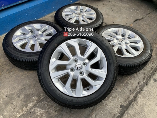ล้อแม็กป้ายแดง Honda New Jazz ตัวรองท็อป ขอบ 15 พร้อมยางป้ายแดง 175-65-15 GoodYear สวยกริ๊บ