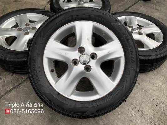 ล้อแม็ก Toyota Vios Yaris ลาย 5 ก้าน ขอบ 15 แถมยาง 185-60-15 Yokohama ปี 16