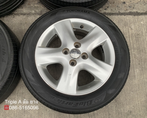 ล้อแม็ก Toyota Vios Yaris ลาย 5 ก้าน ขอบ 15 แถมยาง 185-60-15 Yokohama ปี 16