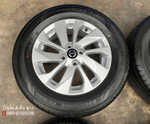 ล้อแม็กป้ายแดง Nissan Almera รุ่นใหม่ล่าสุด ขอบ 15 พร้อมยางใหม่ป้ายแดง 195-65-15 Dunlop ปี 20 ใหม่ยกห้าง