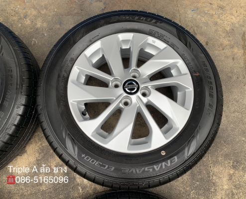 ล้อแม็กป้ายแดง Nissan Almera รุ่นใหม่ล่าสุด ขอบ 15 พร้อมยางใหม่ป้ายแดง 195-65-15 Dunlop ปี 20 ใหม่ยกห้าง
