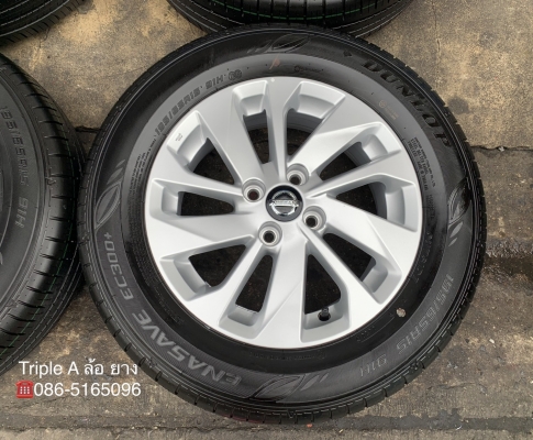 ล้อแม็กป้ายแดง Nissan Almera รุ่นใหม่ล่าสุด ขอบ 15 พร้อมยางใหม่ป้ายแดง 195-65-15 Dunlop ปี 20 ใหม่ยกห้าง