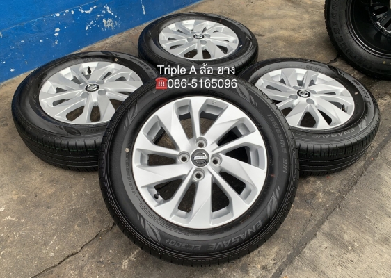 ล้อแม็กป้ายแดง Nissan Almera รุ่นใหม่ล่าสุด ขอบ 15 พร้อมยางใหม่ป้ายแดง 195-65-15 Dunlop ปี 20 ใหม่ยก