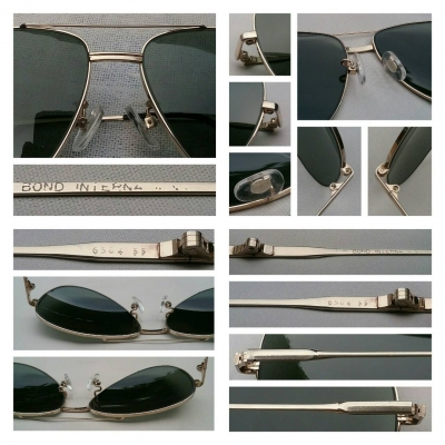 แว่นตาวินเทจปาริเซียนแฮนด์เมดทศวรรษที่ 1970's  ราคาพิเศษ !  โมเดลคลาสสิค 'หยดน้ำตา - นักบิน' แบบดั้งเดิม  'กรอบ' และ 'ก้านขา' เรียวระหงแบบ 'ไทดี สไตล์'  พิเศษสุด : เลนส์กระจกคริสตัล 'สีเขียว