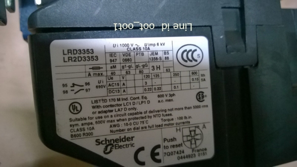 TELEMECANIQUE LC1-D5011 + D4011 +  LRD thermal overload relays