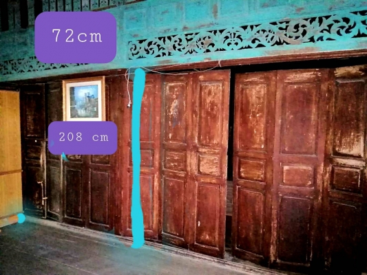 ขายชุดเฟี้ยมไม้สัก อายุ100ปี 18บาน พร้อมลายฉลุ