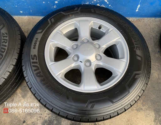ล้อแม็กป้ายแดง ISUZU D-MAX Blue Power ขอบ 16 พร้อมยางป้ายแดง 225-65-16 Bridgestone ปลายปี 19 สวยๆ
