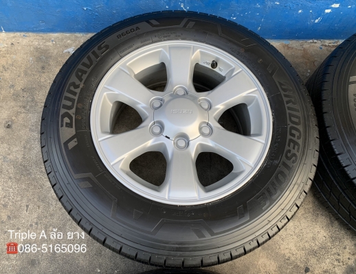 ล้อแม็กป้ายแดง ISUZU D-MAX Blue Power ขอบ 16 พร้อมยางป้ายแดง 225-65-16 Bridgestone ปลายปี 19 สวยๆ