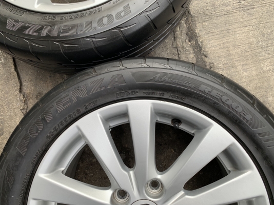 ล้อแม็ก 5รู114 Honda Civic FB ขอบ 16 พร้อมยาง 205-55-16 Bridgestone ปี 15 สภาพสวย