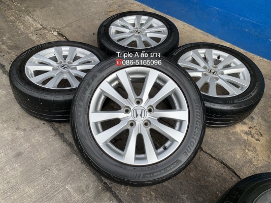 ล้อแม็ก 5รู114 Honda Civic FB ขอบ 16 พร้อมยาง 205-55-16 Bridgestone ปี 15 สภาพสวย