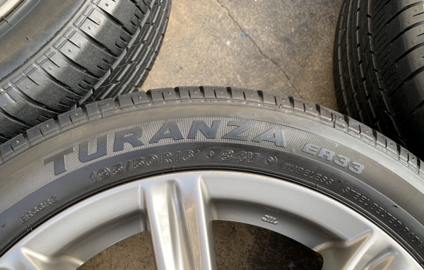 ล้อแม็ก Toyota Vios ตัวท็อป ขอบ 16 สีรมดำ พร้อมยาง 195-50-16 Bridgestone ปลายปี 17 สภาพดี