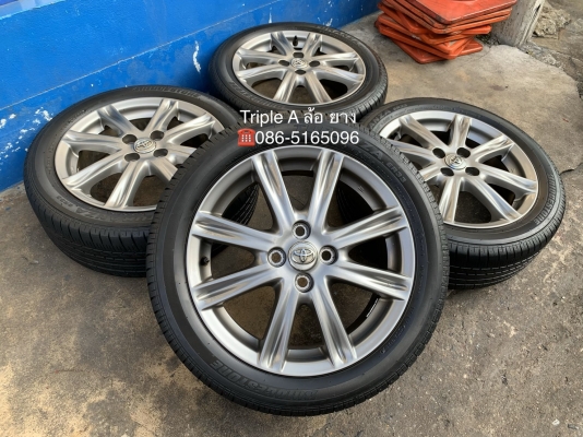 ล้อแม็ก Toyota Vios ตัวท็อป ขอบ 16 สีรมดำ พร้อมยาง 195-50-16 Bridgestone ปลายปี 17 สภาพดี