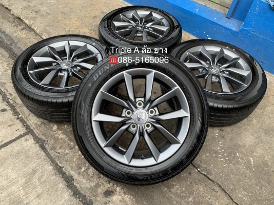 ล้อแม็กป้ายแดง Honda Civic FC รุ่นใหม่ล่าสุด ขอบ 16 สีเทากัน พร้อมยางใหม่ป้ายแดง 215-55-16 Dunlop ปลายปี 19 สวยกริ๊บๆ