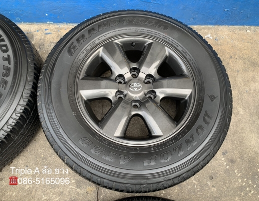 ล้อแม็ก Toyota Fortuner (ก้านใหญ่) ขอบ 17 สีเทากัน พร้อมยาง 265-65-17 Dunlop ปี 17