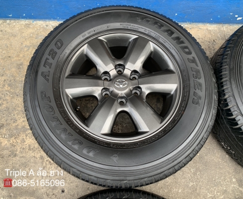 ล้อแม็ก Toyota Fortuner (ก้านใหญ่) ขอบ 17 สีเทากัน พร้อมยาง 265-65-17 Dunlop ปี 17
