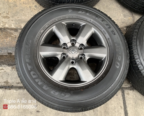 ล้อแม็ก Toyota Fortuner (ก้านใหญ่) ขอบ 17 สีเทากัน พร้อมยาง 265-65-17 Dunlop ปี 17