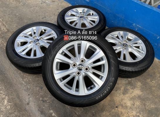 ล้อแม็ก Toyota Yaris Ativ ขอบ 15 พร้อมยาง 185-60-15 Bridgestone ปลายปี 17 สวยๆ