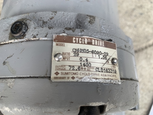 ขายมอเตอร์เกียร์ Cycrodrive Mitsubishi 0.5HP. 380V อัตราทด 1:29 เพลาออกประมาณ 50รอบต่อนาที สภาพสวย หมุนนิ่ม พร้อมใช้งาน ราคา 3,400 บาท ขายมอเตอร์เกียร์ Cycrodrive Mitsubishi 0.5HP. 380V อัตราทด 1:29 เพลาออกประมาณ 50รอบต่อนาที สภาพสวย หมุนนิ่ม พร้อมใช้งาน ราคา 3,400 บาท