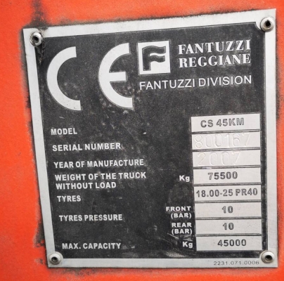 ขายรถยกตู้คอนเทนเนอร์ Fantuzzi CS45KM