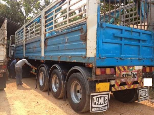 หางพ่วงมีคอก ไม่ดัมพ์ ยาว 10 เมตร 3 เพลา ลงเล่มแล้ว สวยๆ