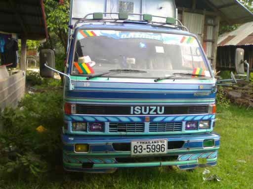 Isuzu NPRดั้ม110 4BE1 เพาเวอร Fหลัง เกียรรอคกี้เสื้อลาย