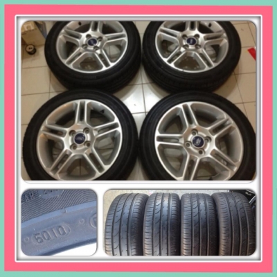 ขายแม็กเดิมขอบ16 ตัว Ford fiesta 4/100 + ยางปี10 ราคา 5,900บ.ถูก