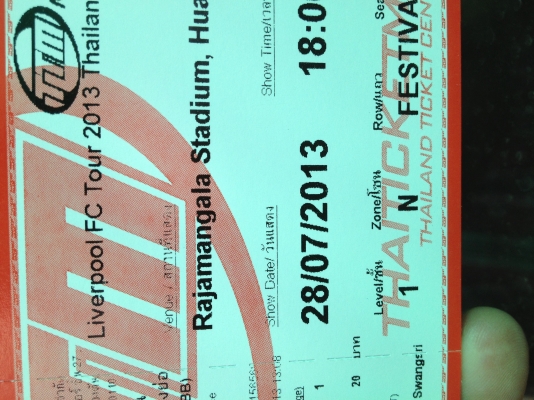 ขายตั๋วบอล liverpool vs thai