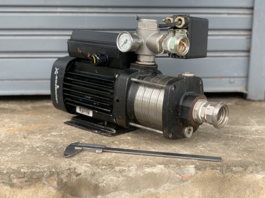 ขายปั๊มน้ำมัลติสเตจแรงดันสูง Grundfos 1160W(1.2HP.) 220V ไฟบ้าน ใบพัดสแตนเลส พร้อมชุดสวิทย์แรงดัน สภาพสวยใหม่ หมุนนิ่ม พร้อมใช้งาน ราคา 5,500 บาท