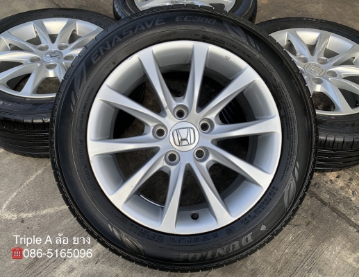 ล้อแม็ก Honda Civic FC ขอบ 16 สีบอร์น พร้อมยาง 215-55-16 Dunlop ปี 16