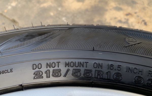 ล้อแม็ก Honda Civic FC ขอบ 16 สีบอร์น พร้อมยาง 215-55-16 Dunlop ปี 16