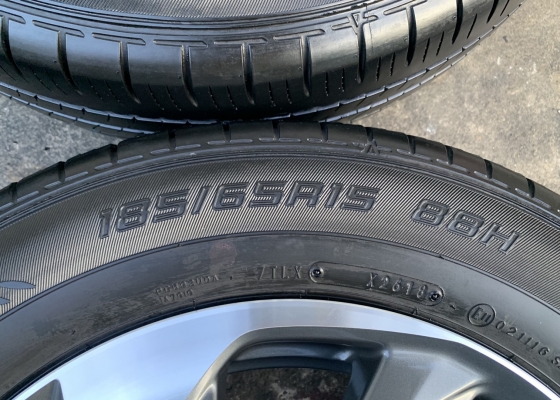ล้อแม็ก Honda Mobilio ขอบ 15 พร้อมยาง 185-65-15 Dunlop ปี 18 สภาพสวย