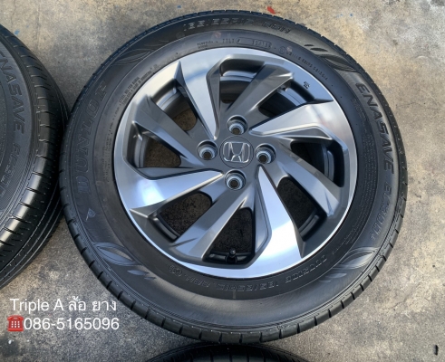 ล้อแม็ก Honda Mobilio ขอบ 15 พร้อมยาง 185-65-15 Dunlop ปี 18 สภาพสวย
