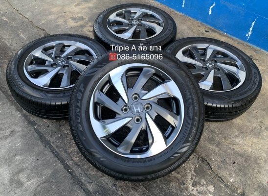 ล้อแม็ก Honda Mobilio ขอบ 15 พร้อมยาง 185-65-15 Dunlop ปี 18 สภาพสวย