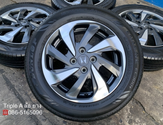 ล้อแม็ก Honda Mobilio ขอบ 15 พร้อมยาง 185-65-15 Dunlop ปี 18 สภาพสวย