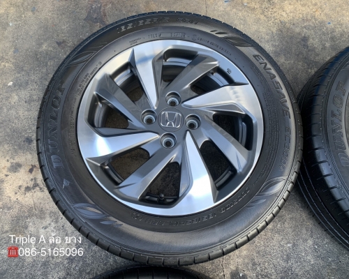 ล้อแม็ก Honda Mobilio ขอบ 15 พร้อมยาง 185-65-15 Dunlop ปี 18 สภาพสวย