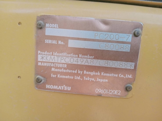 มีVDO KOMATSU PC200-7 ปี2012 ไมล์14400ชม.เอกสารเล่มทะเบียนสภาพสวย