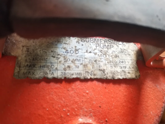 ขาย!! ไดโว่สูบน้ำ.ขนาด2&quot;ของญี่ปุ่น.ไฟ220v.พร้อมใช้งาน