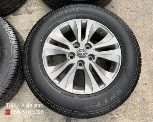 ล้อแม็ก Toyota Revo ขอบ 16 สีเทา พร้อมยางใหม่ป้ายแดง 215-65-16 Dunlop ปลายปี 19 สวยกริ๊บๆ