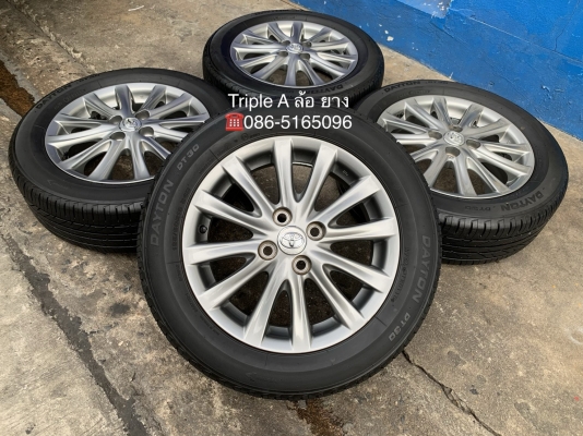 ล้อแม็ก Toyota Vios รุ่น 12 ก้าน ขอบ 15 สีรมดำ พร้อมยาง 185-60-15 DAYTON ปี 18 สภาพดี