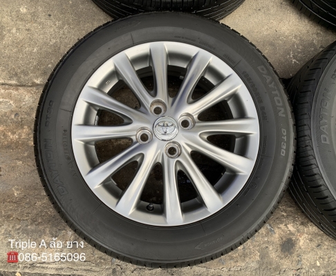 ล้อแม็ก Toyota Vios รุ่น 12 ก้าน ขอบ 15 สีรมดำ พร้อมยาง 185-60-15 DAYTON ปี 18 สภาพดี