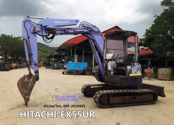 ขายรถขุด HITACHI-EX55UR เครื่องยนต์นิสสัน TD23 ,คอนโทรลน้ำมัน,ปั๊มนิ้ว, แทรคยาง, มีลายเจาะ รถเดิมๆเก