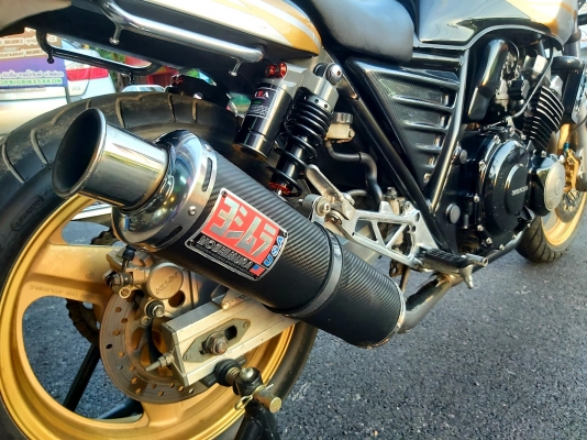 ขาย HONDA CB400 ปี97 เวอร์ชั่นS ท่อแต่งฟลู โช๊คหลังแต่ง ฝากระเป๋าเเต่ง สายถัก การ์ดหม้อน้ำ แฮนด์บาร์